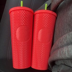 NEW summer 2022 Starbucks dragonfruit studded cup